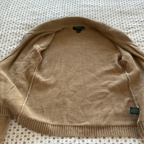 Vintage Ralph Lauren lady jacket, tan, cotton w/ silver buttons, size Mp - Picture 6 of 8